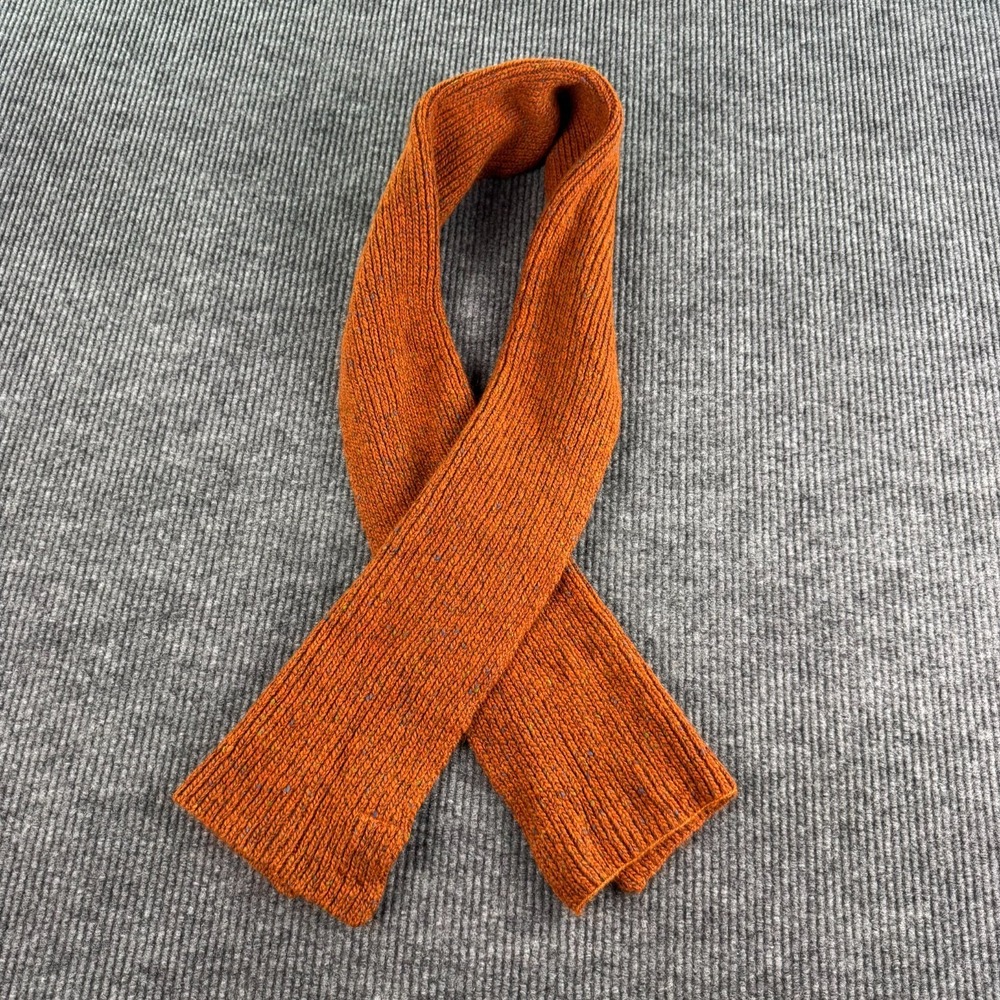 Doogan Donegal Ireland Scarf Orange Wool Silk Fringe One Size Unisex Winter Wrap